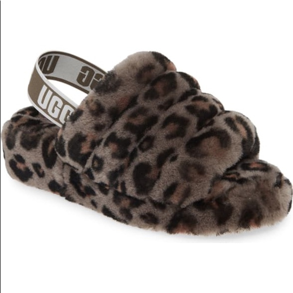 Ugg pink lepoard shoes sides fur fashion